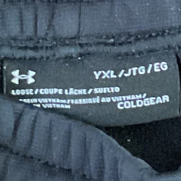 Under Armour Boys’ Athletic Sweatpants Black YXL Loose - Picture 2 of 3